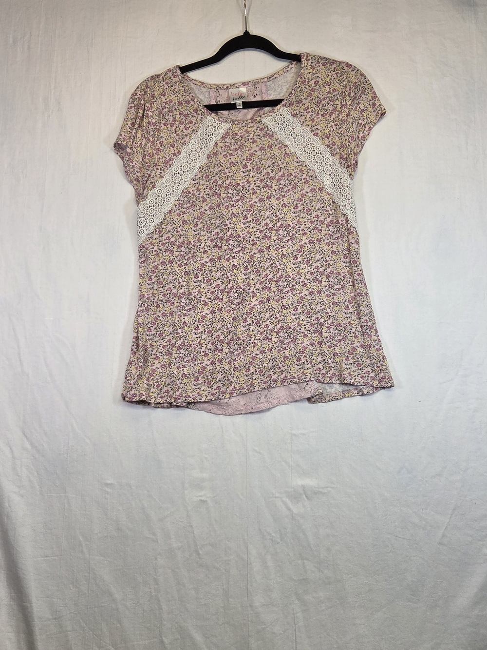 Belle du Jour Floral Lace-Up Back Tunic Top Medium. #0328